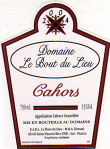 Cuvée  "LE BOUT DU LIEU"