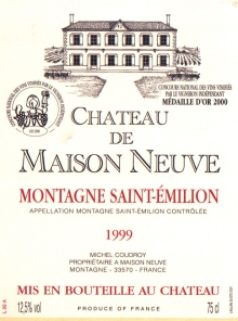 CHATEAU DE MAISON NEUVE 1999