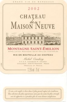 Cuvée 2002 "CHATEAU DE MAISON NEUVE"