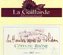 Cuvée 2005 "LES HAUTES TERRES DE POLIDON"