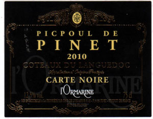 Cuvée 2010 "CARTE NOIRE"