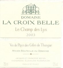 Cuvée 2003 LE CHAMP DES LYS