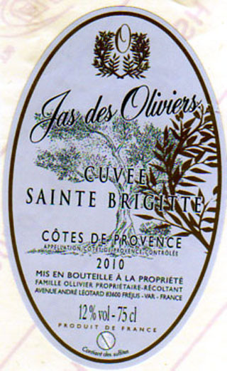 Cuvée 2010 "CUVEE SAINTE BRIGITTE"