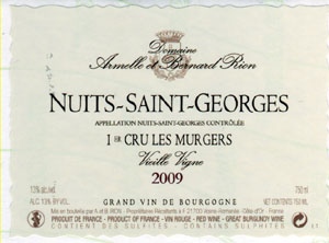 Premier Cru Cuvée "LES MURGERS" Vieille vigne